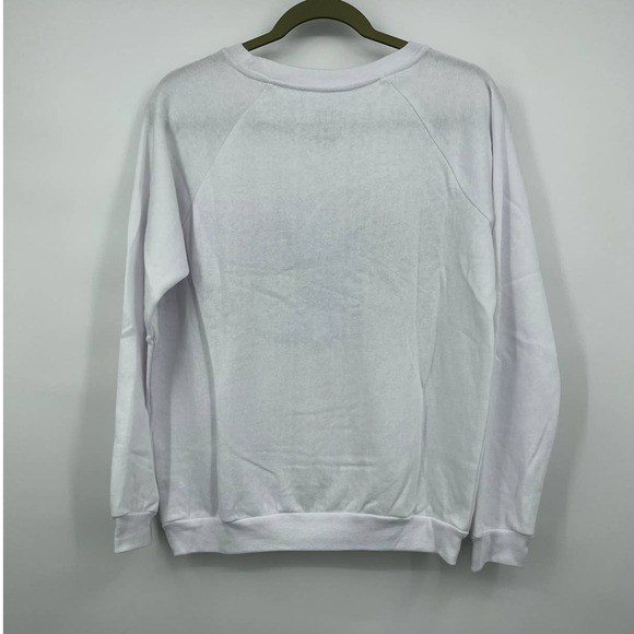 Freeze Womens White Long Sleeve Skull Graphic Pocket Sweatshirt NEW Large - Picture 3 of 10